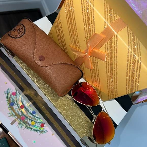 Ray Ban P sunglasses aviator women’s men’s unisex gold metal frame with case - Picture 8 of 11